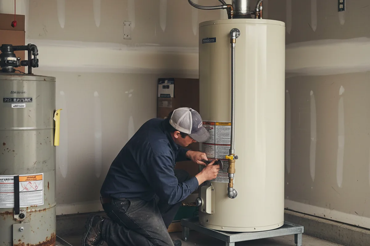 Water heater and shutoff valve replacement in Warwick